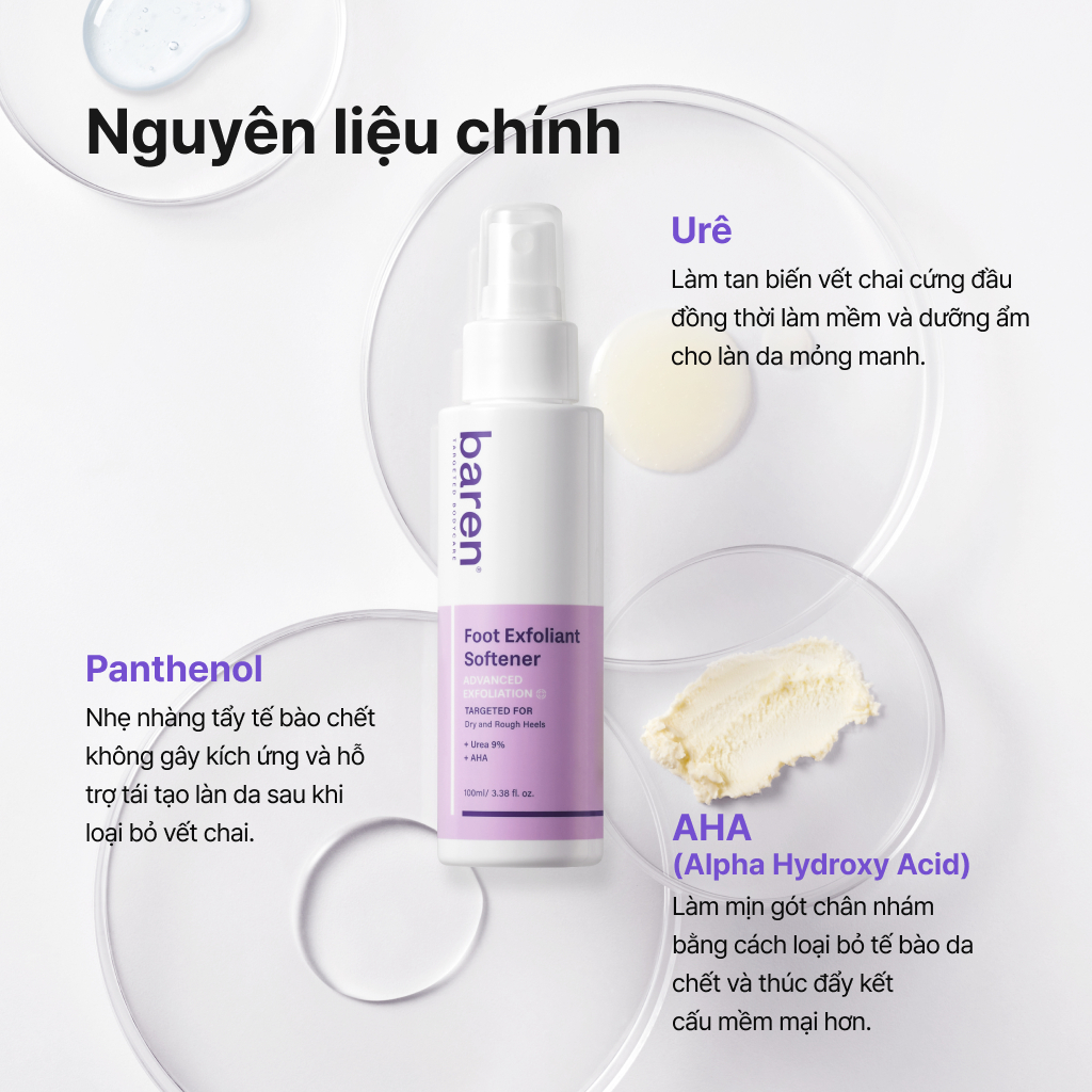 [BEST] Bộ dụng cụ tẩy vết chai 1 phút BAREN cho bàn chân: Dụng cụ chà gót & Xịt peel chân [Tẩy da chết, Dụng cụ làm móng chân, Tẩy tế bào chết]
