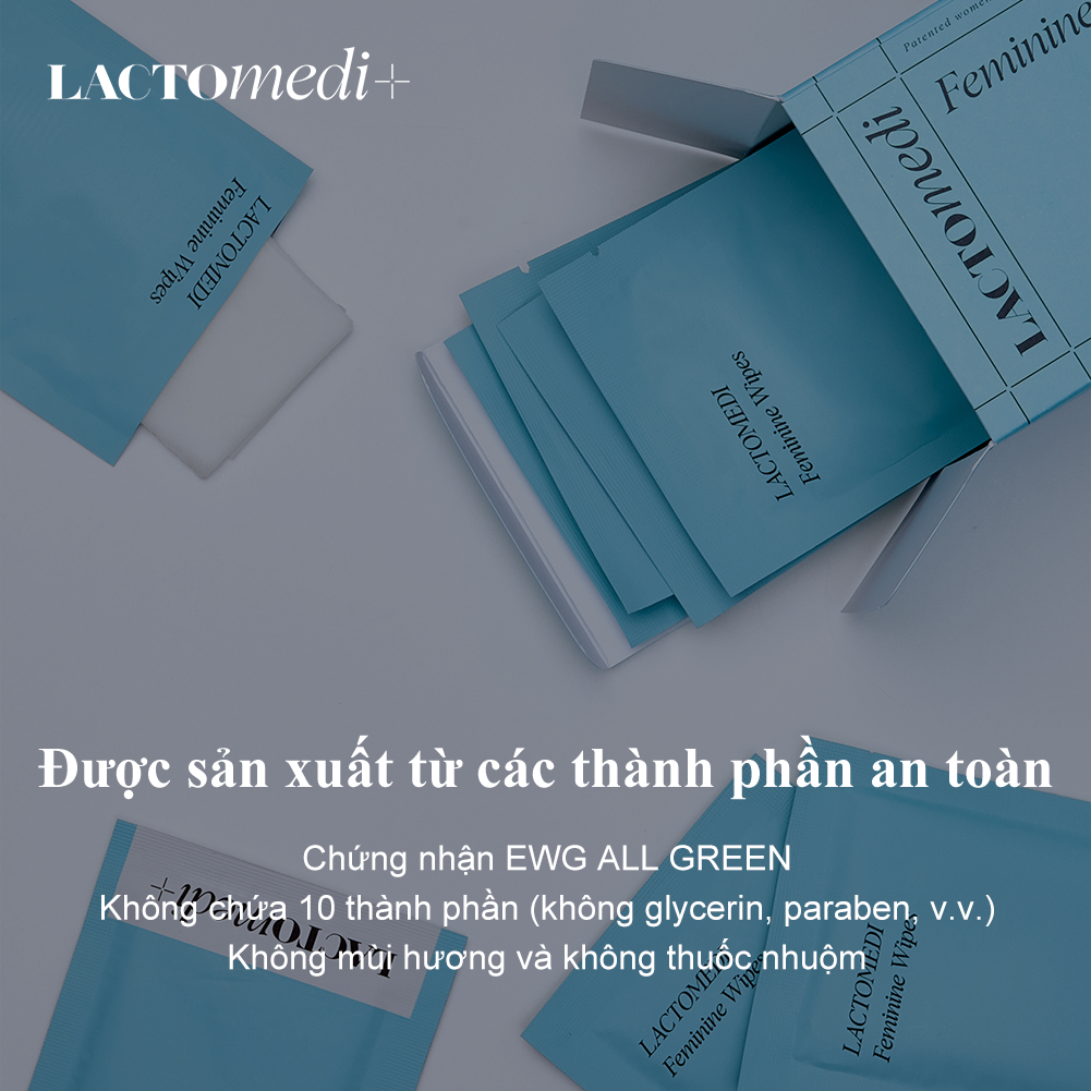 [Lactomedi Official] KHĂN VỆ SINH PHỤ NỮ | KHĂN CHĂM SÓC VÙNG KÍN TỨC THỜI | KHĂN DÙNG 1 LẦN | 2 Hộp x 15 Gói