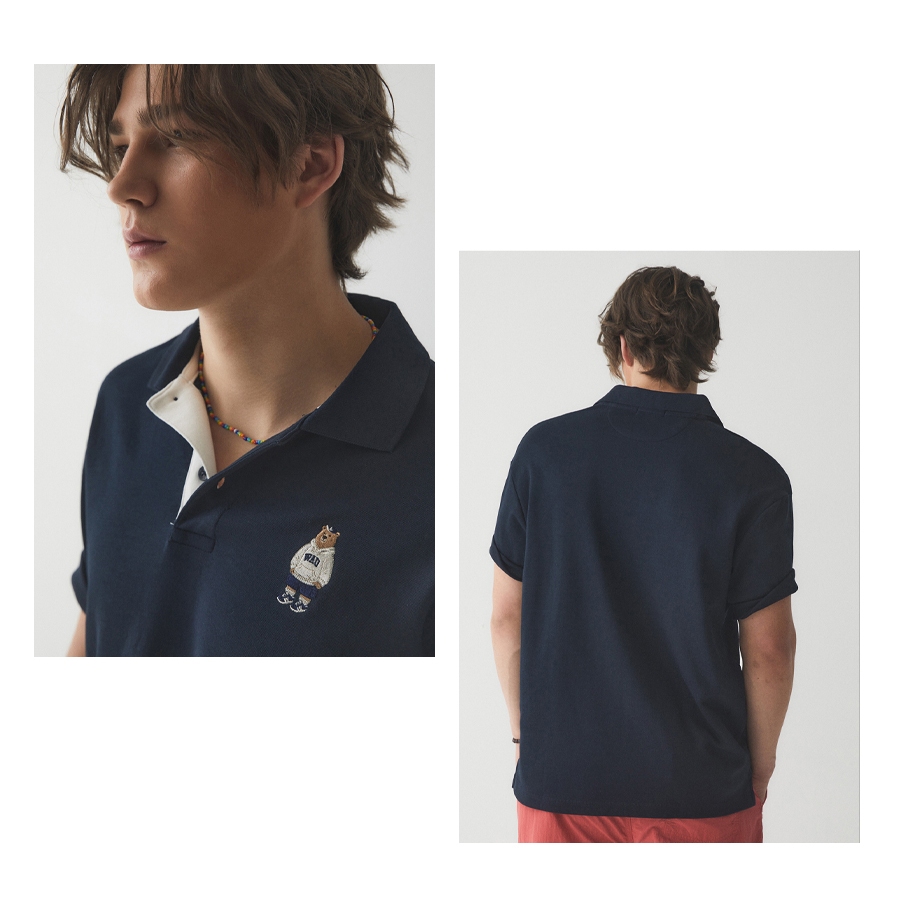 Ảnh Áo Polo Big Steve Collar T-Shirt Unisex Style | WHHAE2491U 4