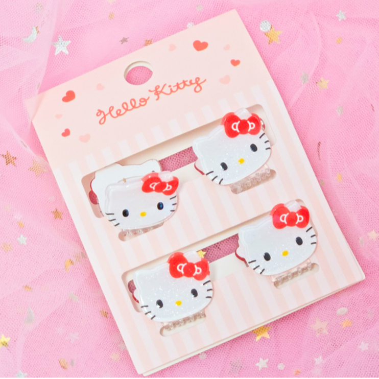 [Sanrio] Sanrio Licenses Kẹp tóc Mini 4p (Kuromi Mymelody Kitty Pompompurin Cinnamoroll) ghim tóc