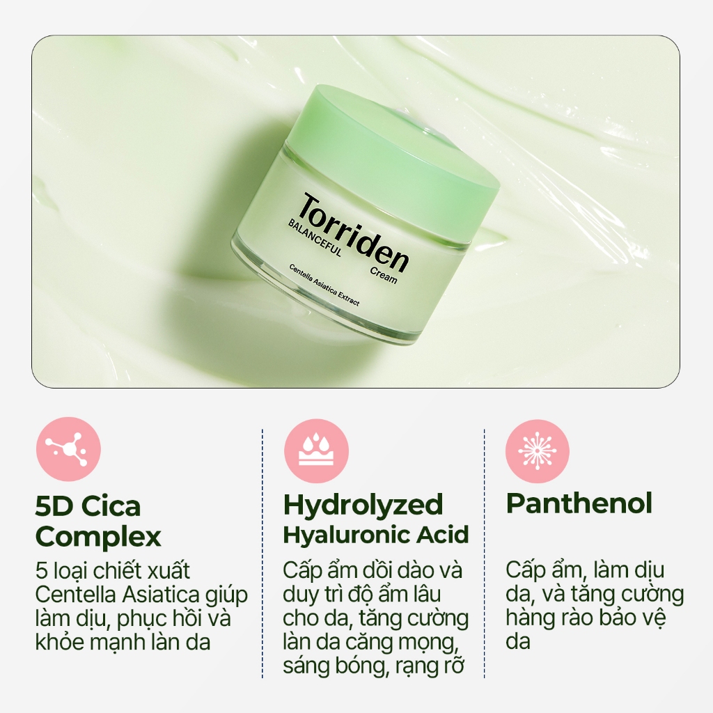 [ Torriden Live ] Kem dưỡng da BALANCEFUL CICA, 80ml, Cream