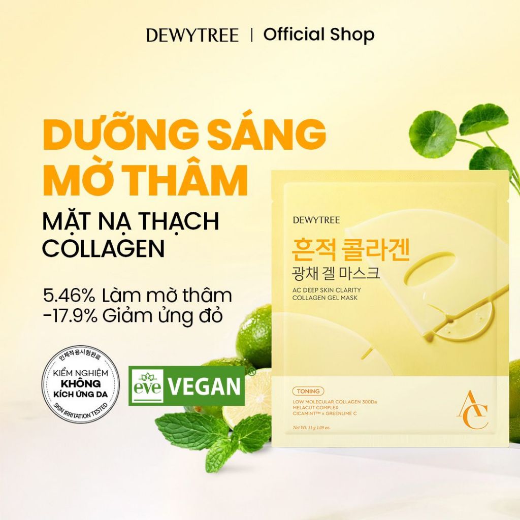 [DEWYTREE] Mặt Nạ Thạch Collagen Dưỡng Sáng Da & Chống Lão Hoá AC Deep Skin Clarity Mask (HỘP 4 MIẾNG)