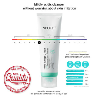 Sữa rửa mặt tạo bọt làm sạch sâu lỗ chân lông APOTHE | Cân bằng pH | 120ml