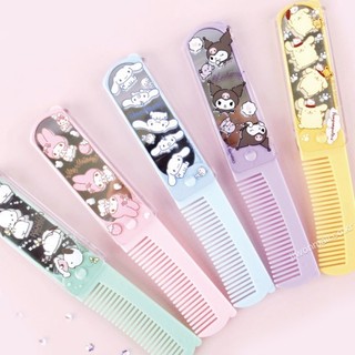 Bộ lược và gương gấp Sanrio Kuromi Pochacco My Melody Cinnamoroll Pompompurin Pocket Lược