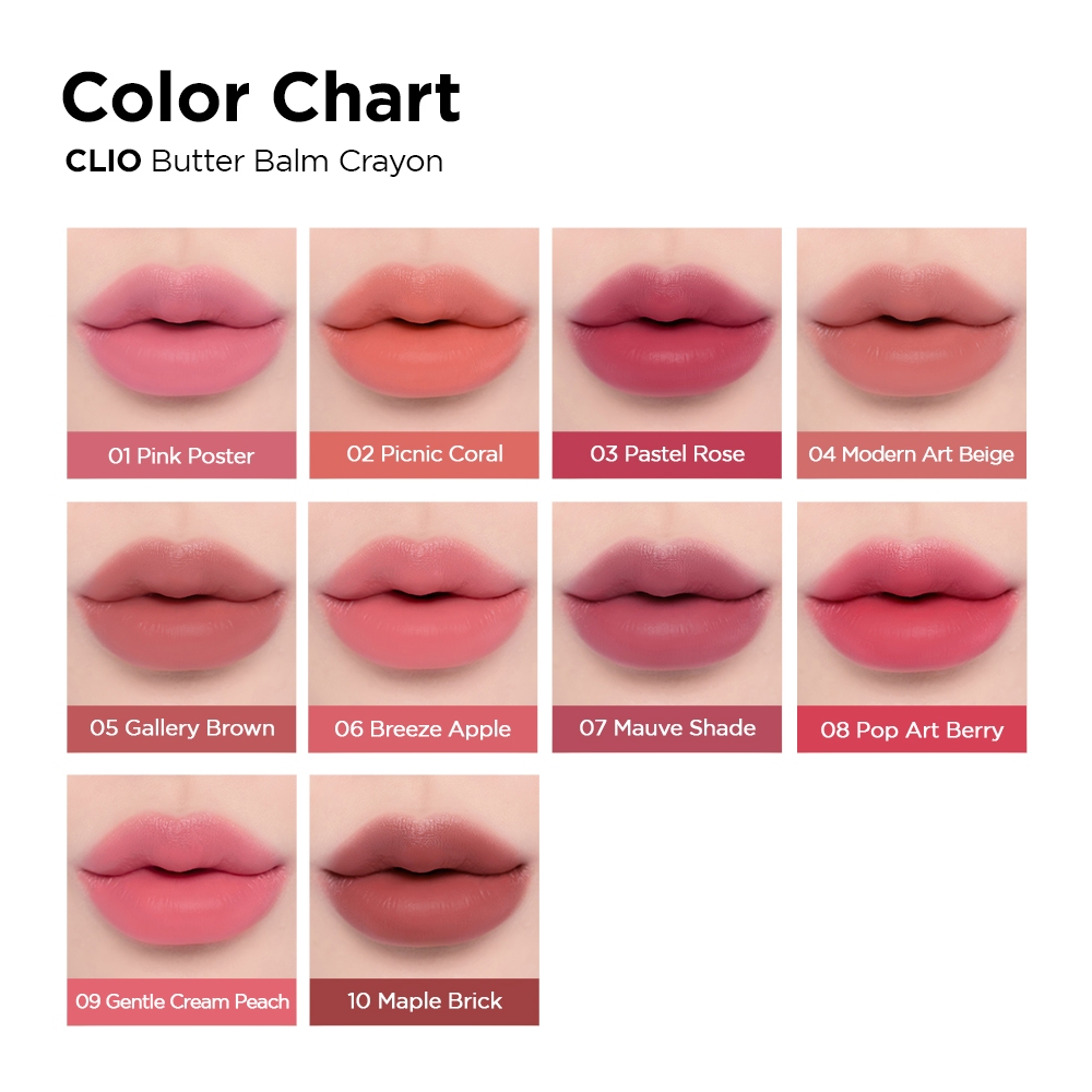 [CLIO] Son Bút Chì Mịn Như Bơ, Không Khô Môi Butter Balm Crayon (+Sharpner)