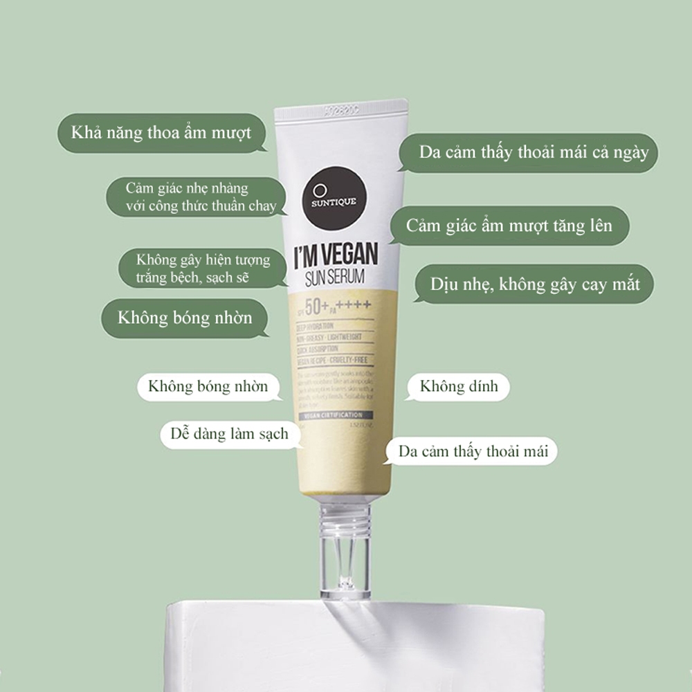 Serum chống nắng SUNTIQUE I 'm Vegan mỹ phẩm thuần chay