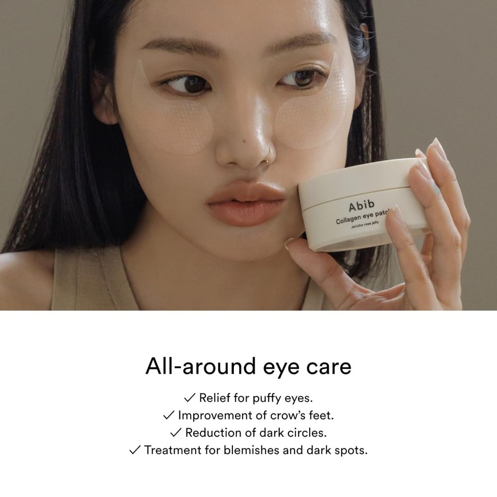 Miếng dán mắt Abib Collagen Gel Jericho Rose Jelly (60 chiếc) Collagen thuần chay, Mặt nạ Hydrogel trong suốt dưới mắt, làm sáng nếp nhăn mắt