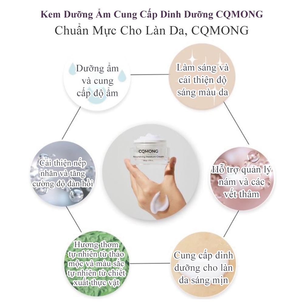 Kem dưỡng ẩm CQMONG, hũ 50g, làm trắng, giảm nếp nhăn, dành cho mọi loại da