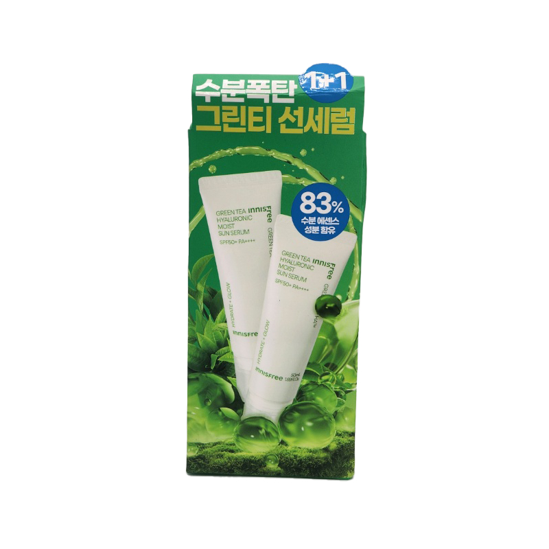 OLIVE YOUNG EDITION [50ml + 50ml] INNISFREE Green Tea Hyaluronic Moist Sun Serum SPF50 PA + + + + (Chăm sóc da Hàn Quốc, Làm đẹp Hàn Quốc, K-Beauty)