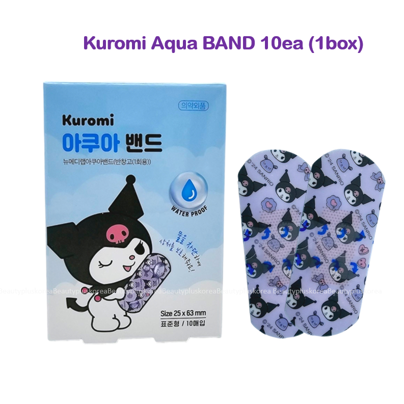 [Sanrio] aqua CHỐNG THẤM band 10EA Sticker aqua band KUROMI, Cinnamoroll