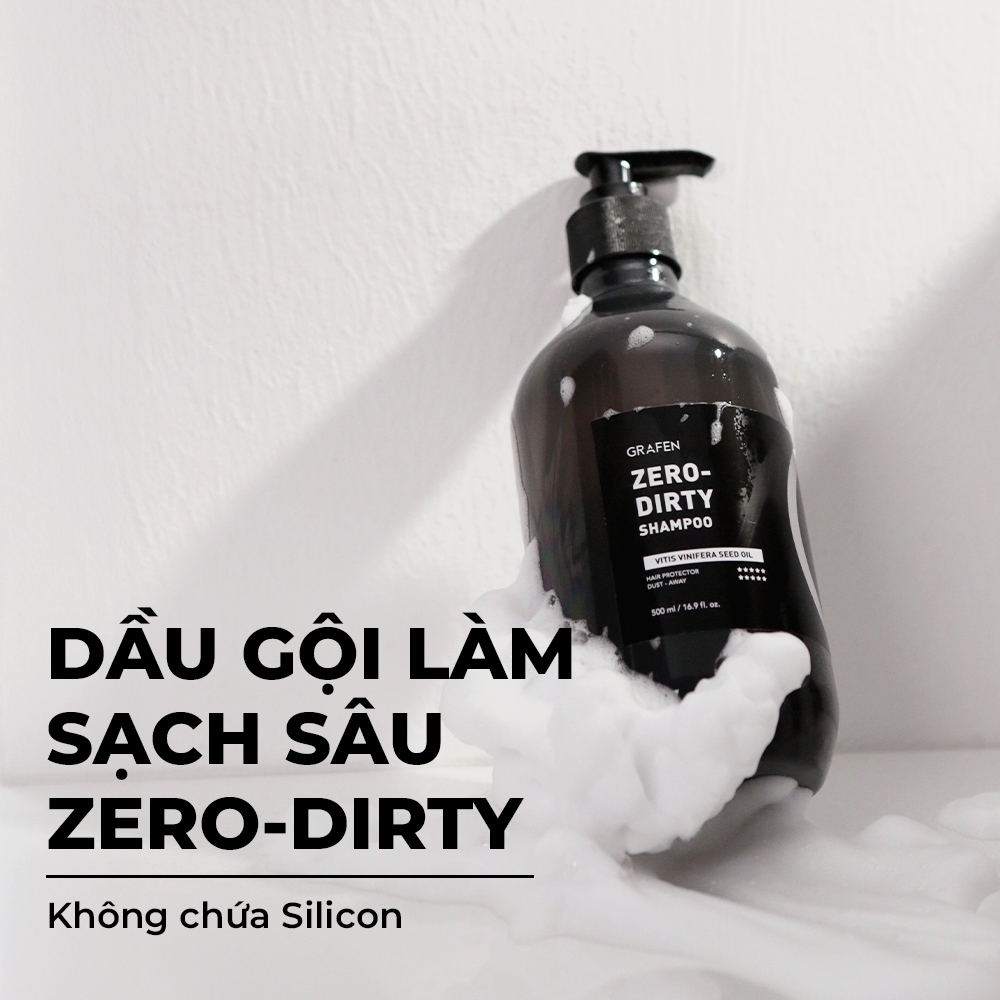 Ảnh Dầu Gội Zero-Dirty 500ml [Làm Sạch Sâu, Giảm Kích Ứng, Dầu Hạt Nho & Axit Hyaluronic] 2