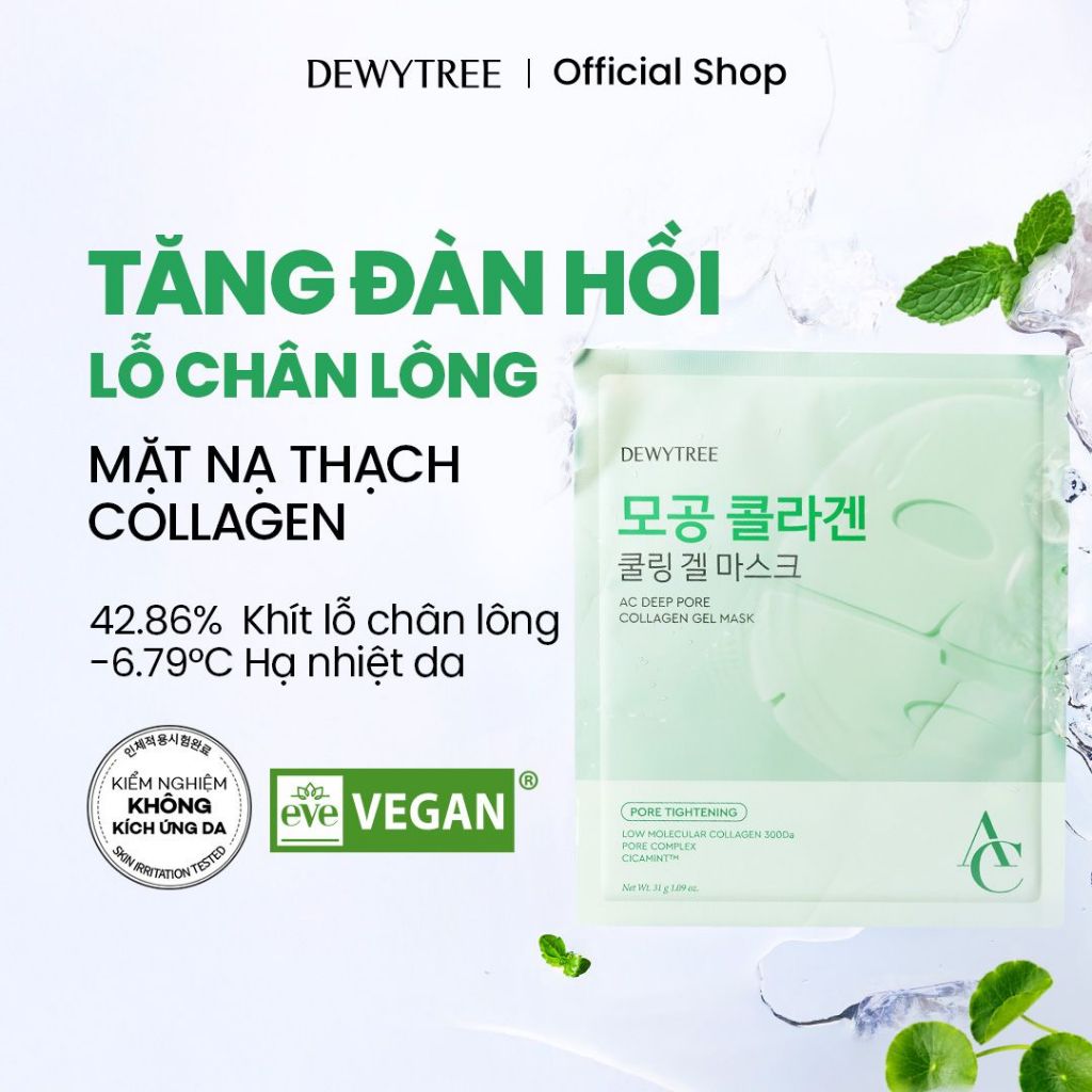 [DEWYTREE] Mặt Nạ Thạch Collagen Thu Nhỏ Lỗ Chân Lông & Chống Lão Hoá AC Deep Pore Mask (HỘP 4 MIẾNG)