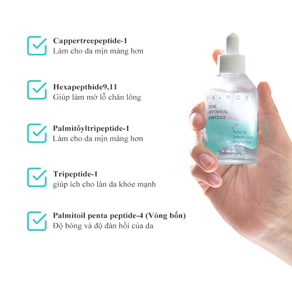 ​​Ampoule chăm sóc lỗ chân lông Faircell Niacinamide Serum Làm Trắng Da Mỹ Phẩm Thuần Chay