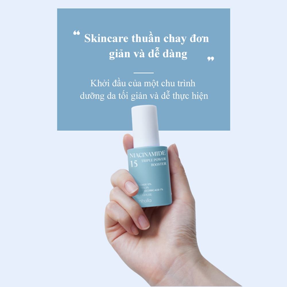 Serum Tinh chất dưỡng sáng V'anhalla Niacinamide 15 triple booster mịn da, chăm sóc lỗ chân lông