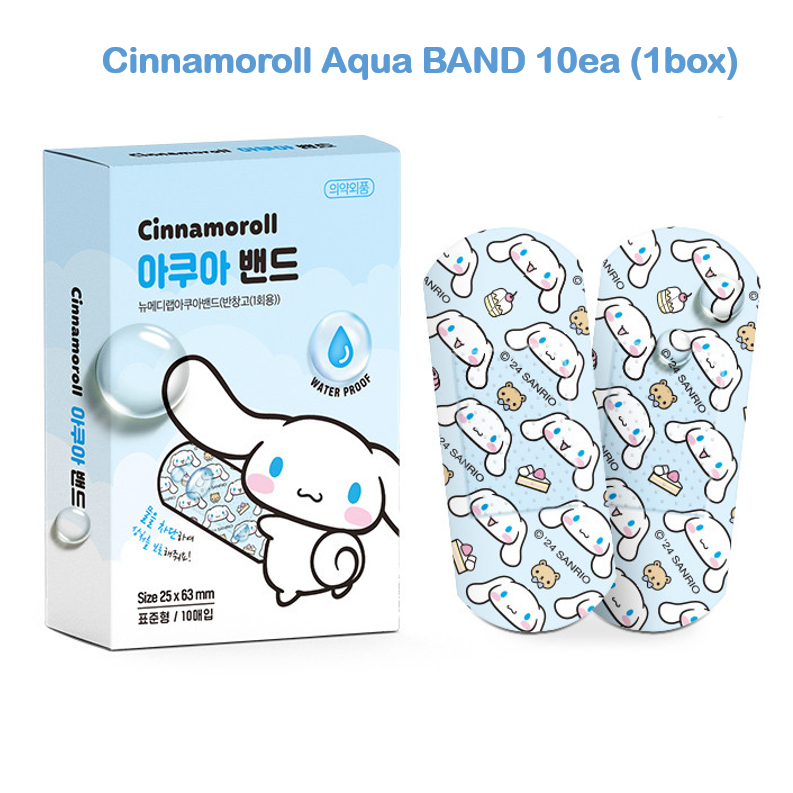[Sanrio] aqua CHỐNG THẤM band 10EA Sticker aqua band KUROMI, Cinnamoroll