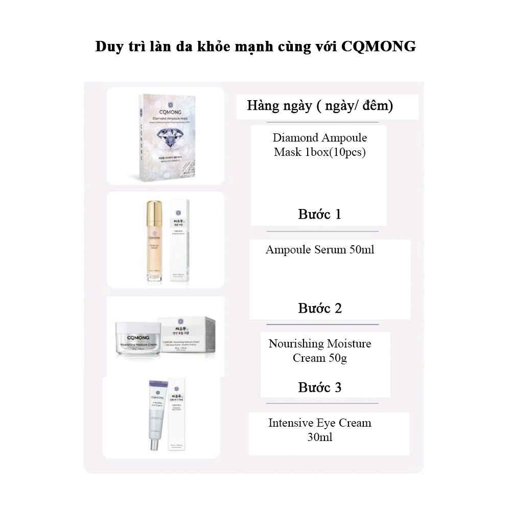 Tinh chất Serum Ampoule CQMONG dưỡng ẩm, làm trắng, căng da giảm nếp nhăn lọ 50ml