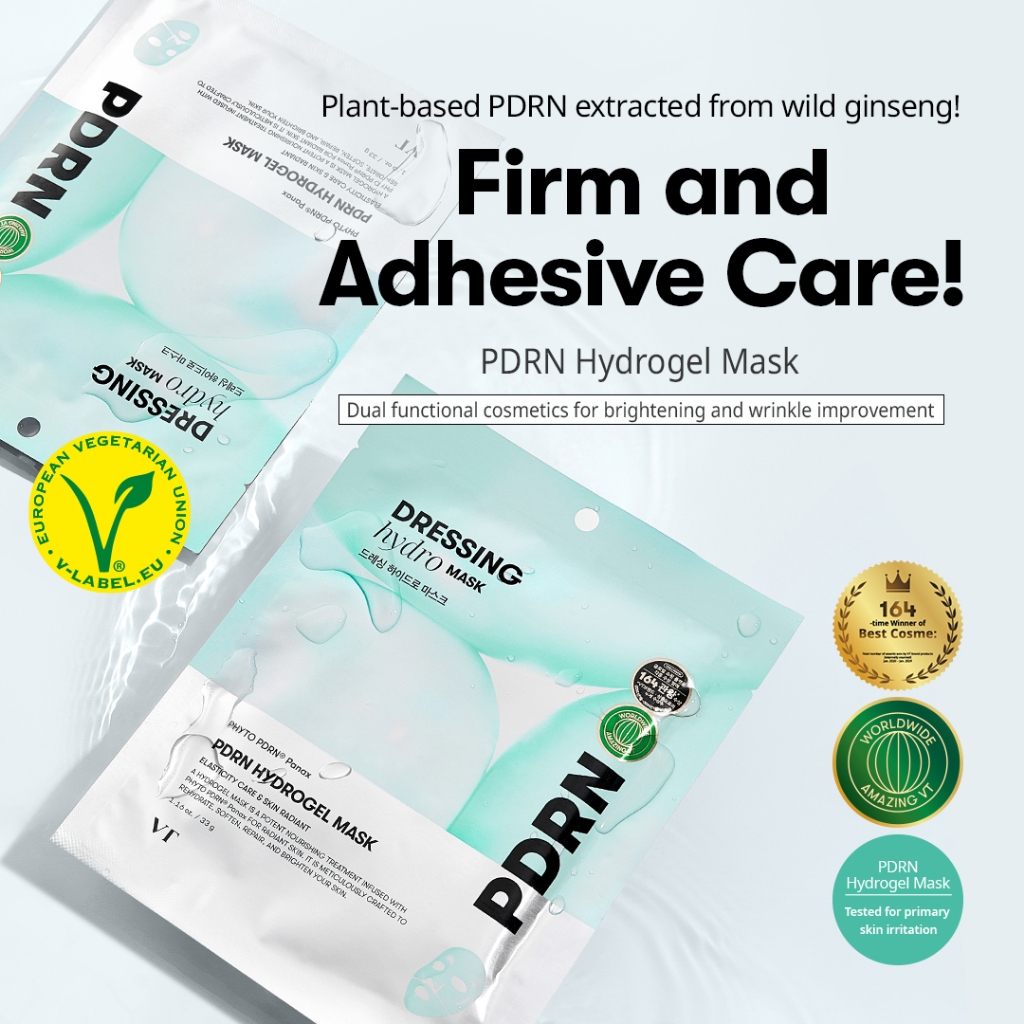 [Vt] Mặt nạ Hydrogel PDRN 1 chiếc PDRN gốc thực vật, cải thiện nếp nhăn, chăm sóc làm sáng da [Flagship chính thức]