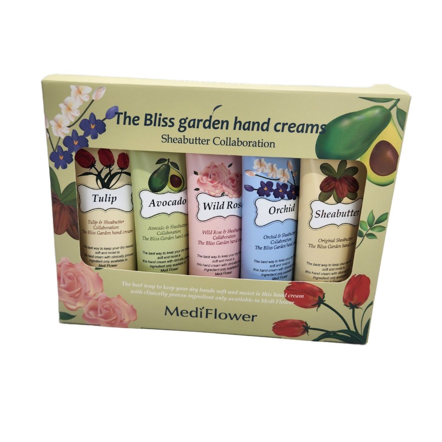 [Mediflower]  The Bliss Garden Hand Cream Set 50g x 5, Bộ kem tay The Bliss Garden 50g x 5, chăm sóc da, làm đẹp Hàn Quốc