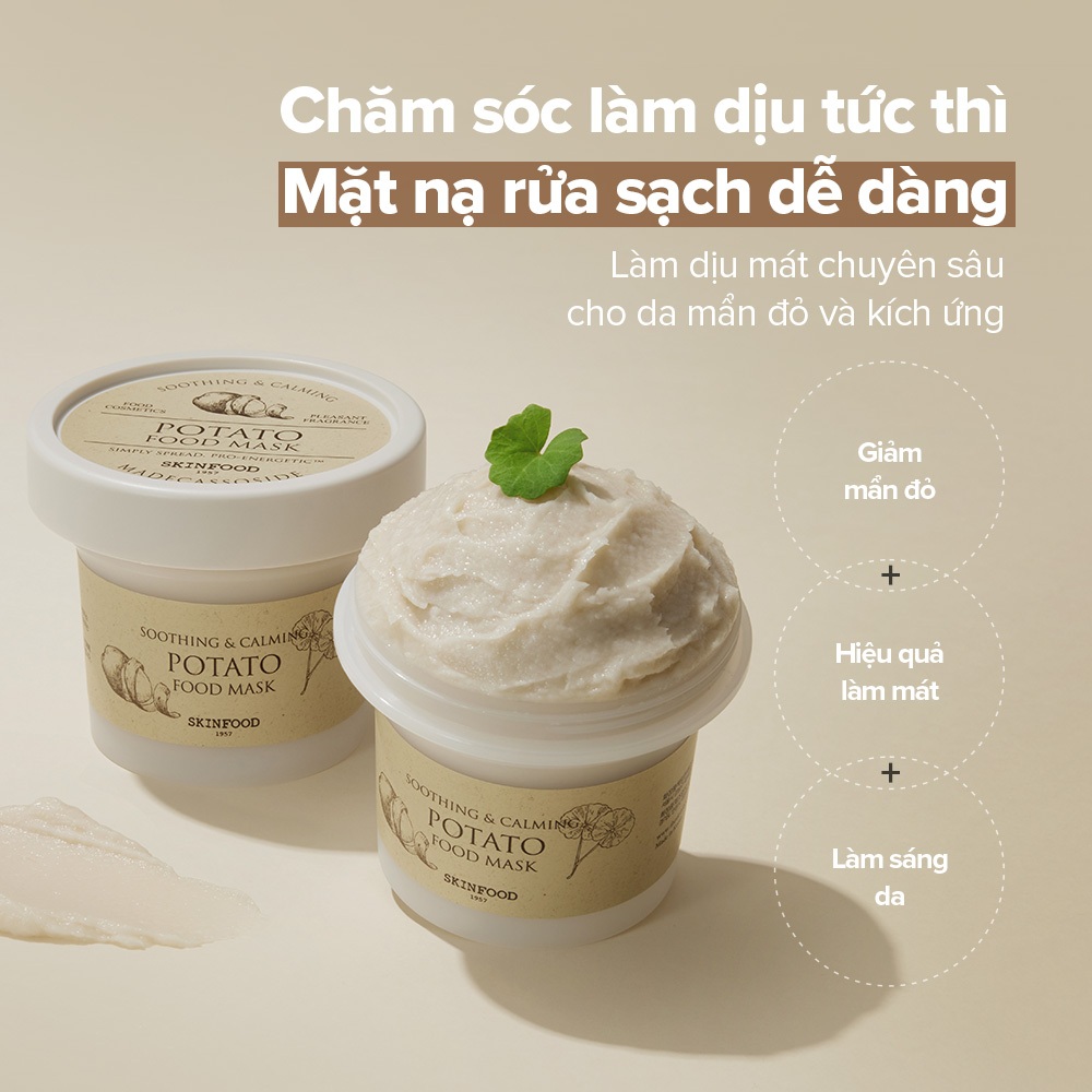 Ảnh Mặt nạ Thực phẩm Khoai tây 120g / Làm dịu và Làm mát da / Cải thiện tông màu da / Dùng thoải mái khi tắm / Potato Food Mask 2