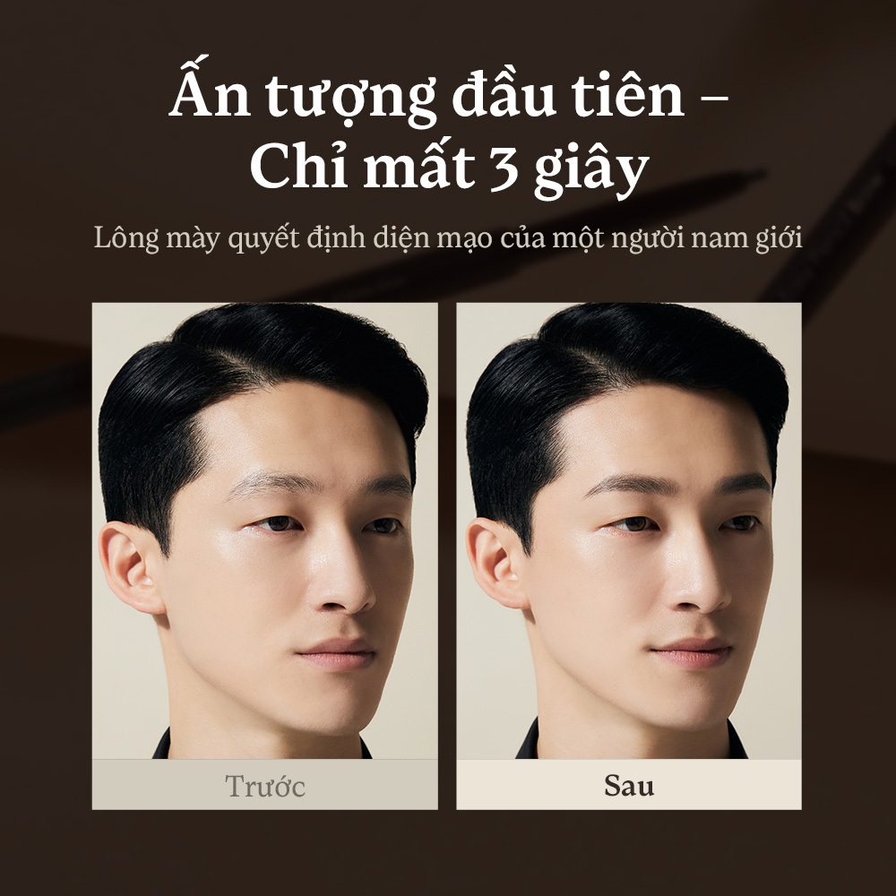 [OBgE Chính hãng] Chì kẻ mày Easy #Xám đậm / #Nâu đậm | Lông mày siêu mảnh | Giữ màu lâu trôi | Giảm thiểu lem trôi | Công thức cứng cáp và chắc chắn | 2 màu sắc tùy chỉnh cho nam giới