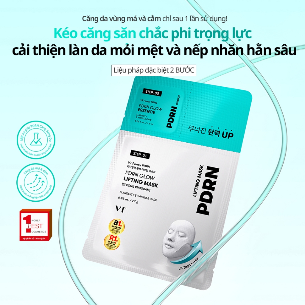 [VT] Mặt nạ nâng PDRN Glow Mặt nạ PDRN thuần chay Làm sáng & chăm sóc nếp nhăn <Flagship chính thức>