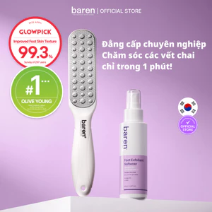 Bộ dụng cụ tẩy vết chai 1 phút BAREN cho bàn chân: Dụng cụ chà gót & Xịt peel chân [Tẩy da chết, Dụng cụ làm móng chân, Tẩy tế bào chết]