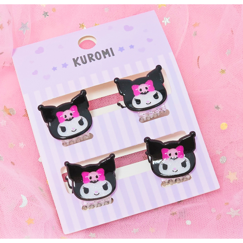 [Sanrio] Sanrio Licenses Kẹp tóc Mini 4p (Kuromi Mymelody Kitty Pompompurin Cinnamoroll) ghim tóc