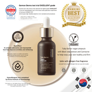 Apothe Tulip Barrier Vegan Ampoule 30ml - Serum phục hồi & bảo vệ da