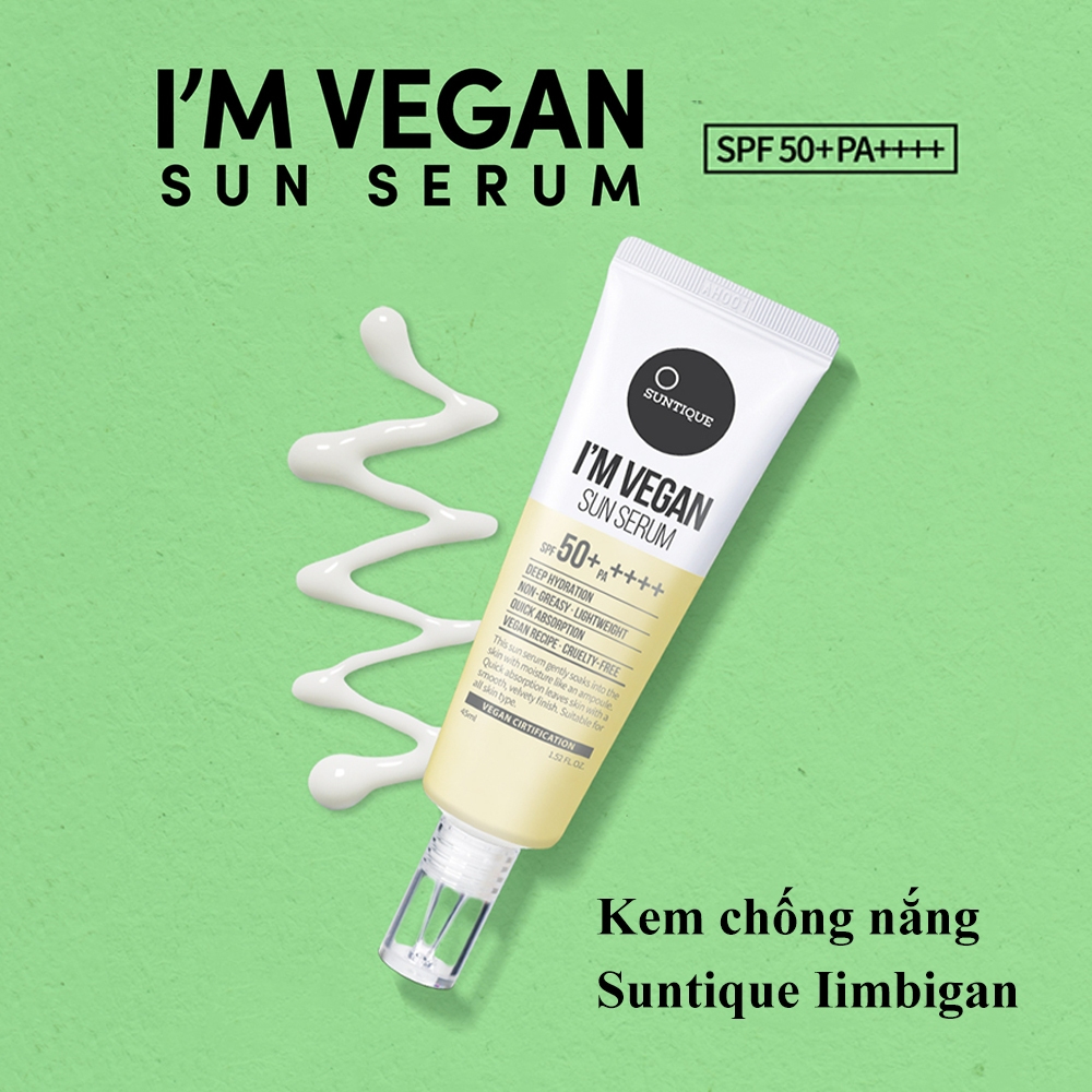 Serum chống nắng SUNTIQUE I 'm Vegan mỹ phẩm thuần chay