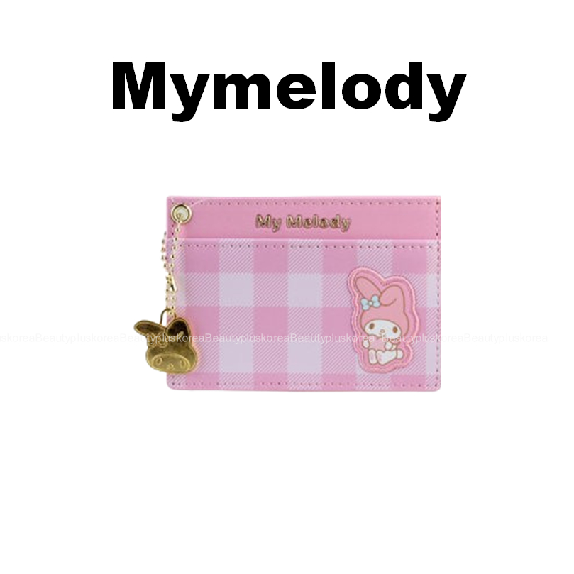 [Sanrio] Ví đựng thẻ mỏng họa tiết kiểm tra (Mymelody / Kuromi / Cinnamoroll / Kitty)