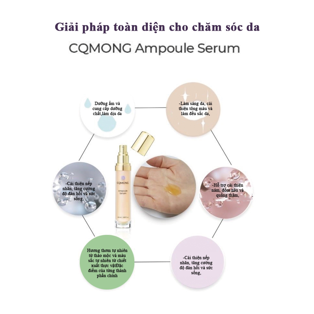 Tinh chất Serum Ampoule CQMONG dưỡng ẩm, làm trắng, căng da giảm nếp nhăn lọ 50ml