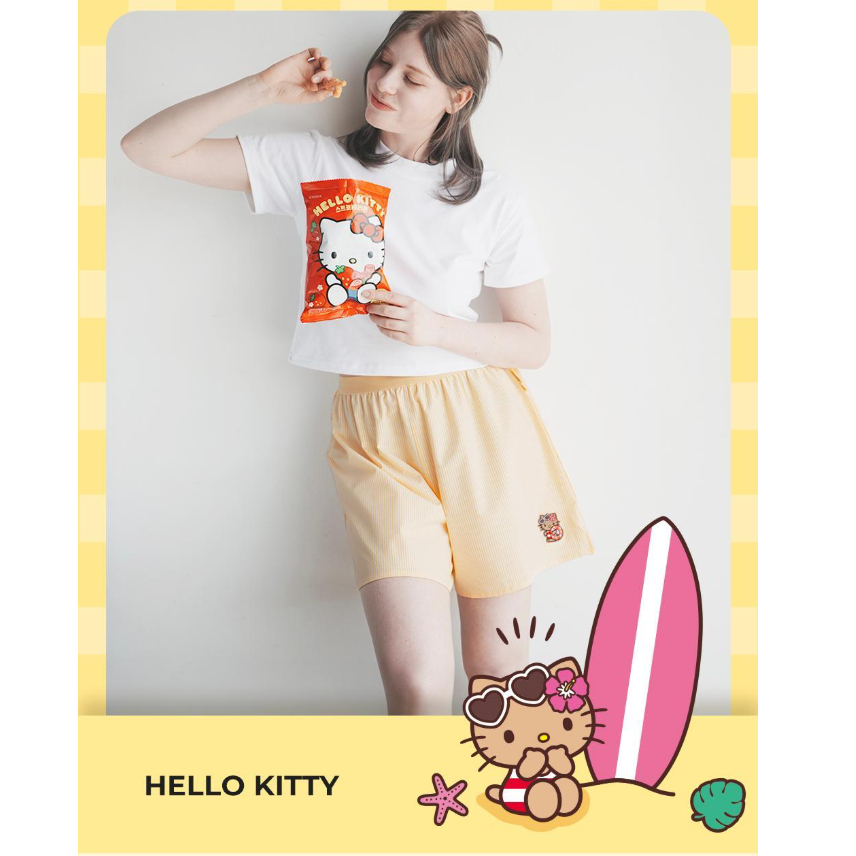 [Nareun] Quần lót Sanrio Sheer Seersucker thiết kế mùa hè giới hạn, quầnshort trunk họa tiết Kitty và Tanning Pochacco