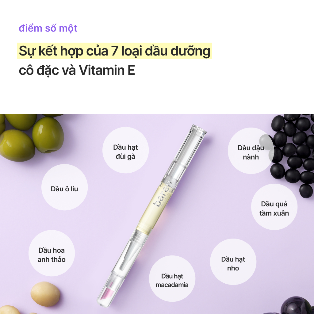 BAREN | Bút dưỡng móng và biểu bì hiệu ứng kép 2ml [Bút dầu dưỡng chất, Dụng cụ chăm sóc móng tay, Làm mềm móng tay]