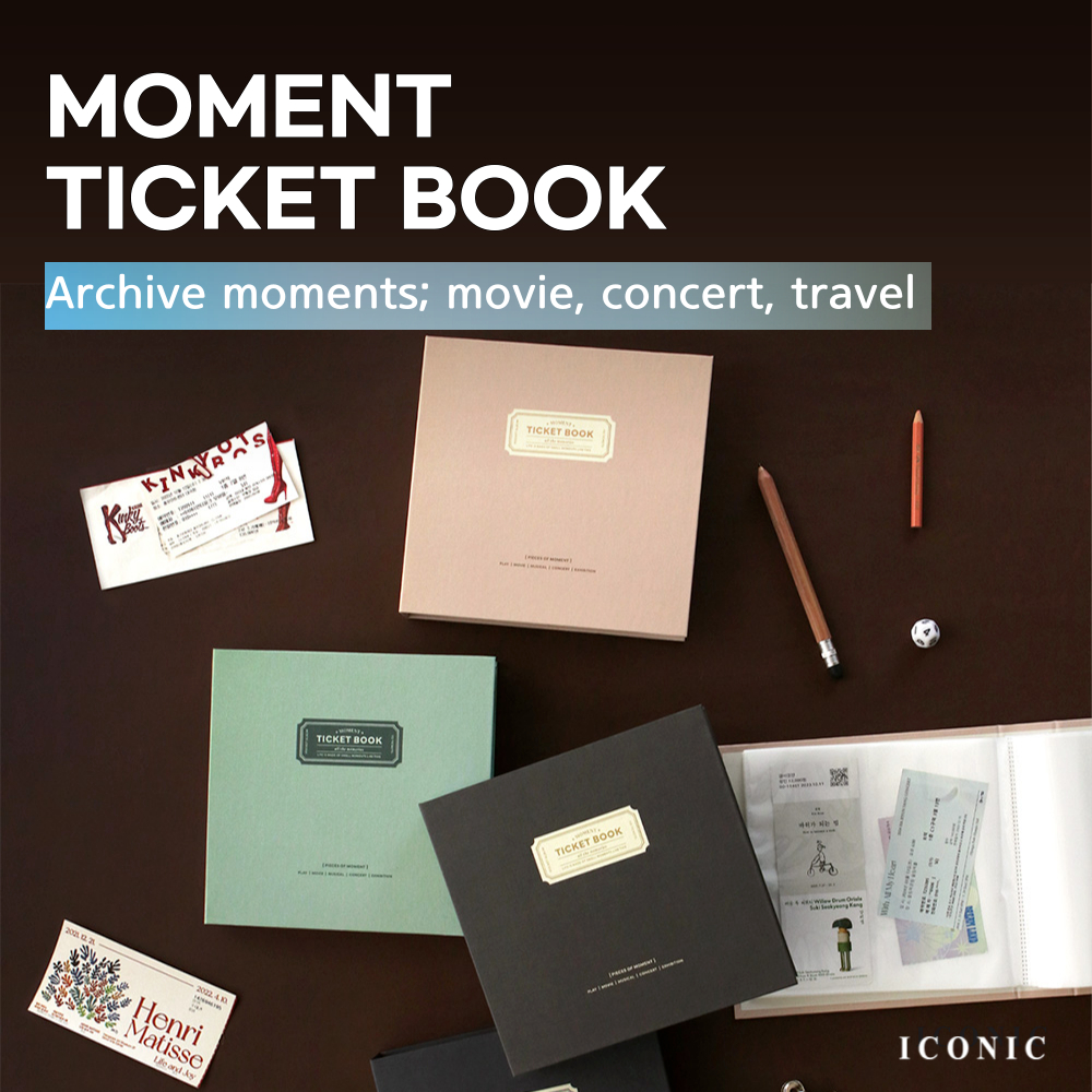 Iconic Moment ticket Book 112 túi, bìa cứng, vỏ trong suốt văn phòng ...
