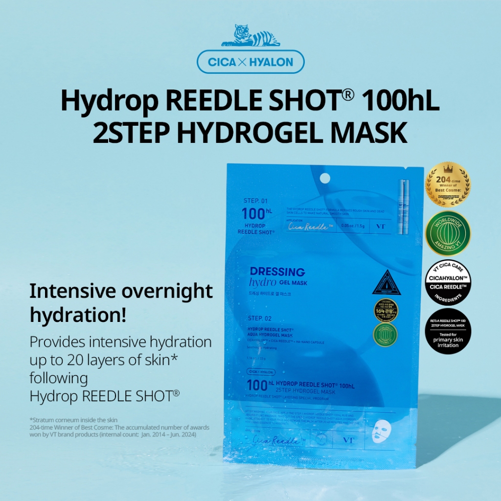 [Vt] Mặt nạ Hydrogel Reedle Shot 2 bước làm dịu nhanh, mặt nạ Gel Ampoule [Official Flagship]