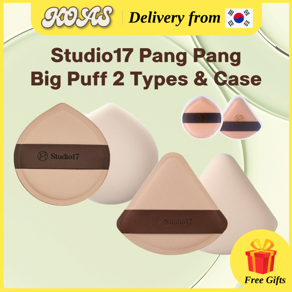 [Studio17] Pang Pang Big Size Puff 2 Loại, Latex Puff, Miếng bọt biển trang điểm, Hỗn hợp nền, K-Beauty