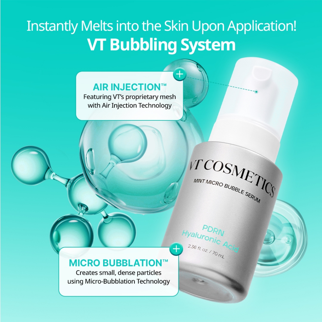 [VT] Serum Micro Bubble 70ml (PDRN, NIACINAMIDE, COLLAGEN) Chăm sóc da ban ngày và ban đêm [Flagship chính thức]