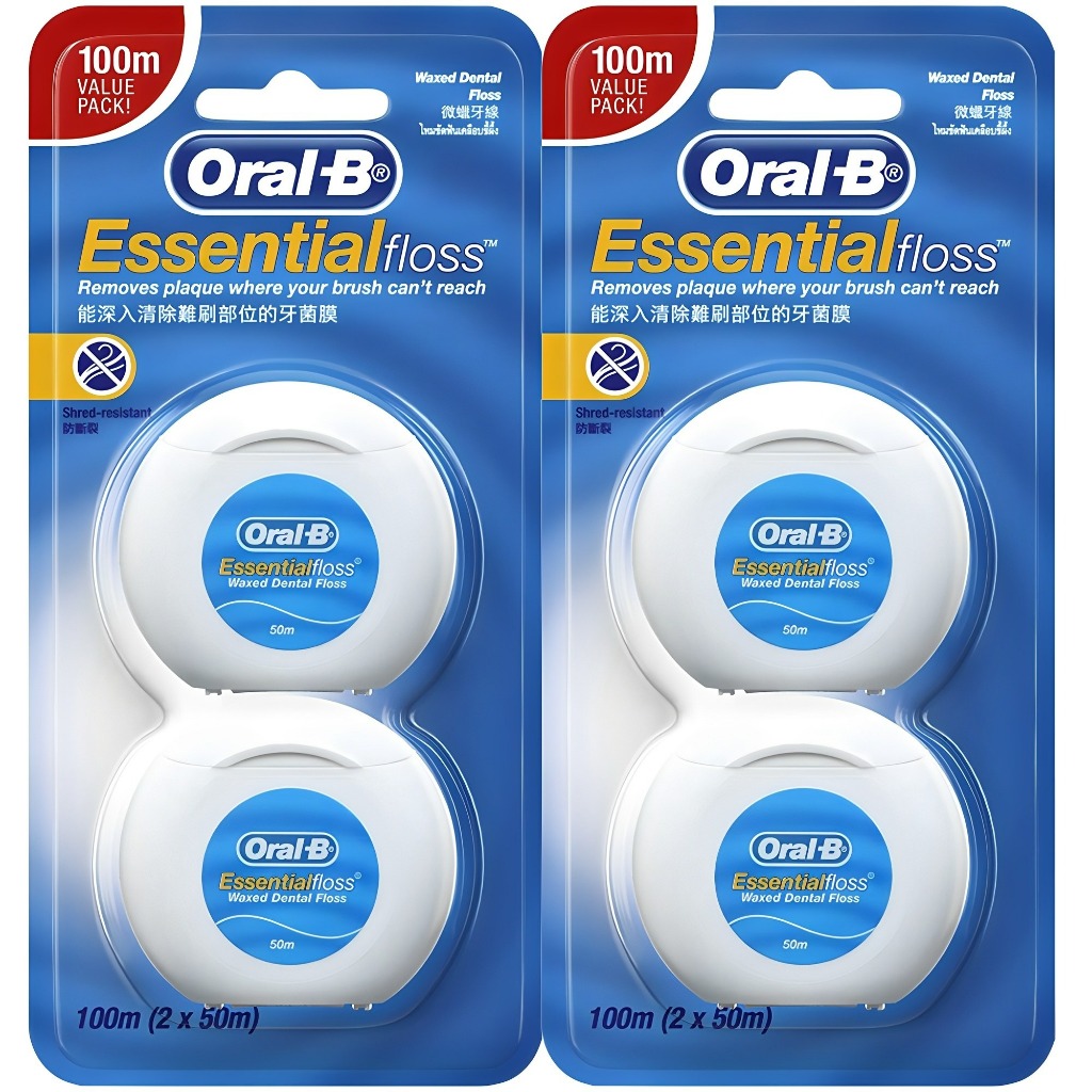 Chỉ nha khoa có sáp Oral-B 50m x 4 • Dễ dàng loại bỏ mảng bám & Chăm sóc răng miệng tươi mát