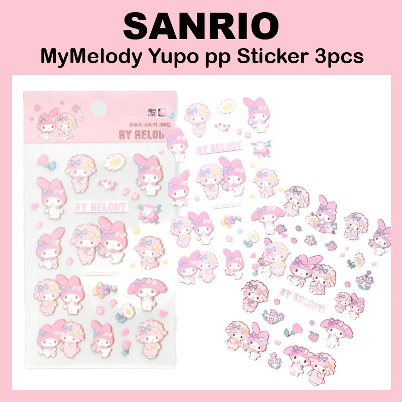 [SANRIO] MyMelody Yupo pp Sticker 3 miếng sanrio được cấp phép của Koreadaiso