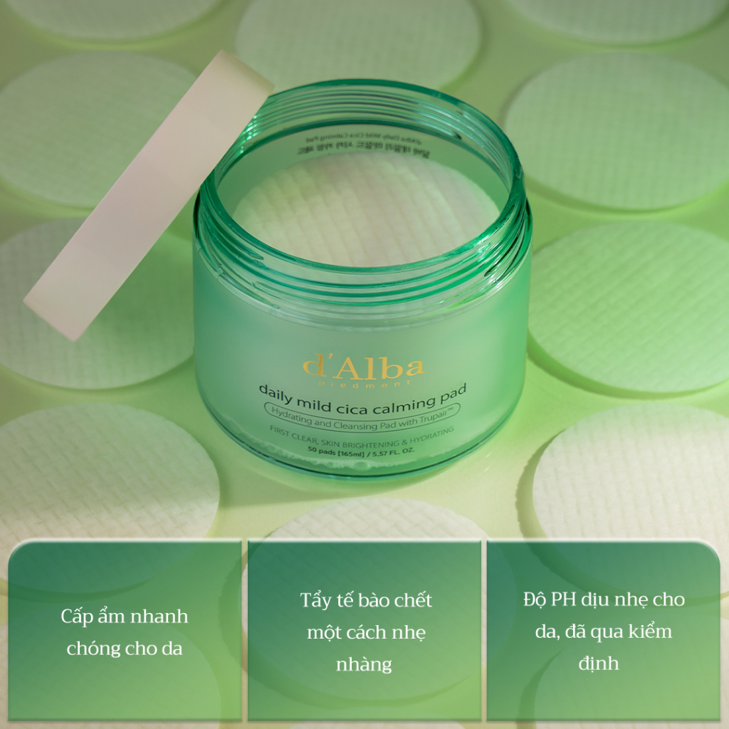 Ảnh Toner Pad rau má cấp ẩm và tẩy da chết dịu nhẹ hàng ngày (50 miếng,165ml) 2