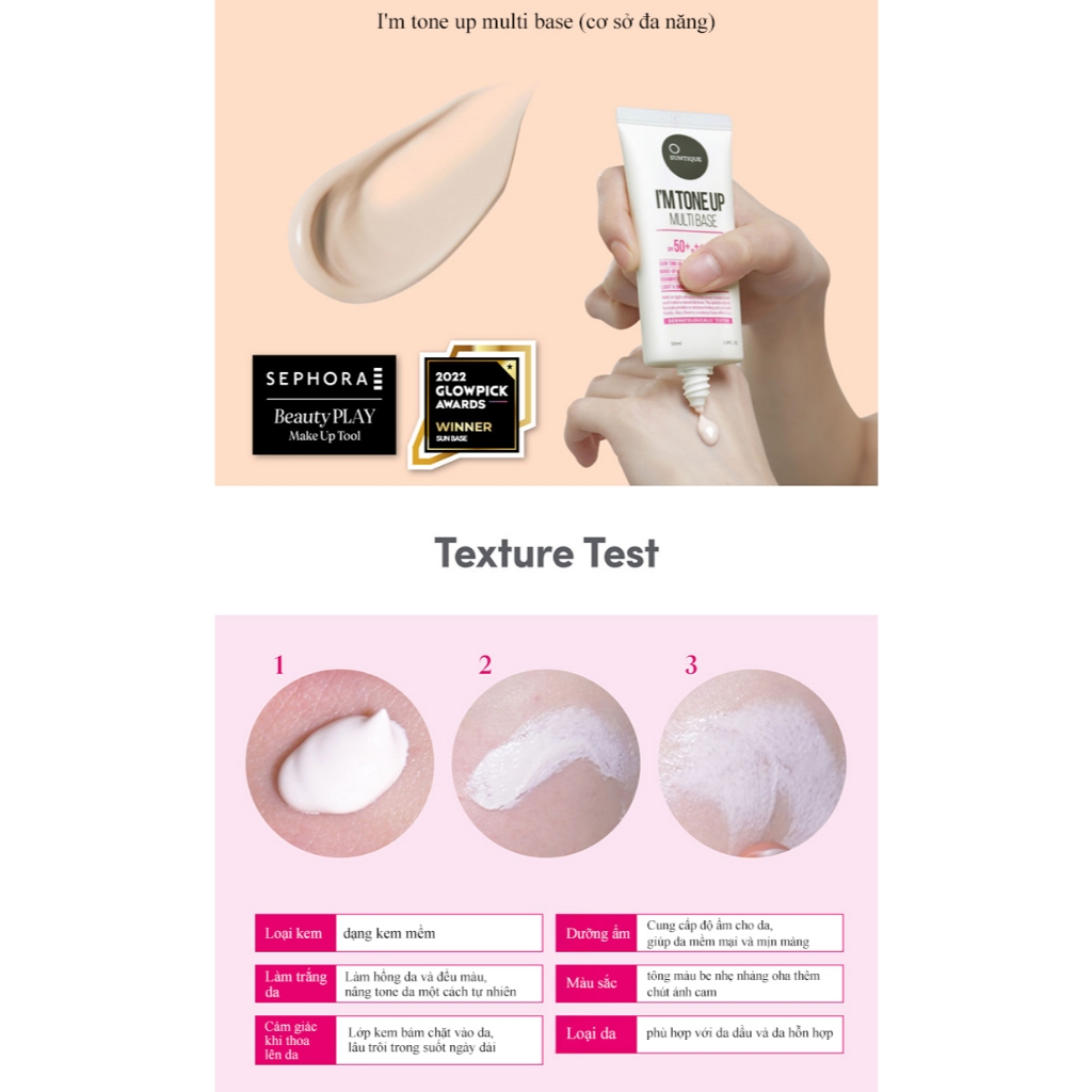 Kem chống nắng nâng tông SUNTIQUE I 'm Tone Up SPF50 +