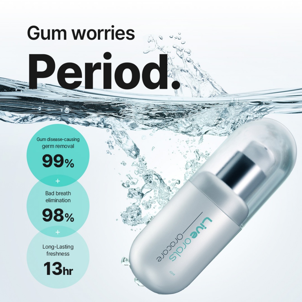 Tinh chất súc miệng đậm đặc Liveorals OraCare 45ml | Nước súc miệng chăm sóc nướu | 1 giọt = Làm sạch hàng ngày