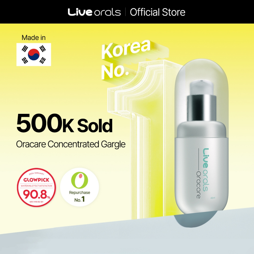 Tinh chất súc miệng đậm đặc Liveorals OraCare 45ml | Nước súc miệng chăm sóc nướu | 1 giọt = Làm sạch hàng ngày