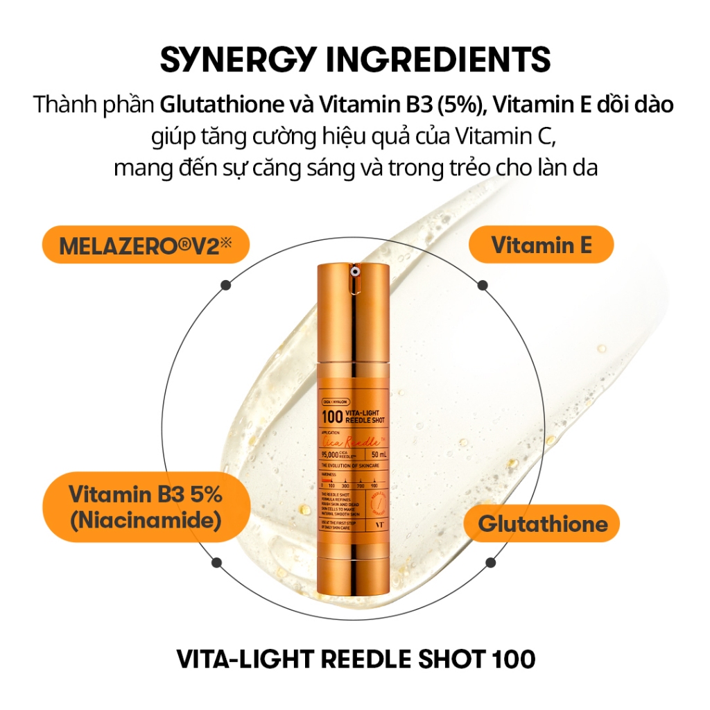 [VT] VITA-LIGHT REEDLE SHOT 100 50ml Làm Sáng Da, Serum Vitamin C, Vitamin B3 (Niacinamide) (5%), Vitamin E <Cửa Hàng Chính Hãng>