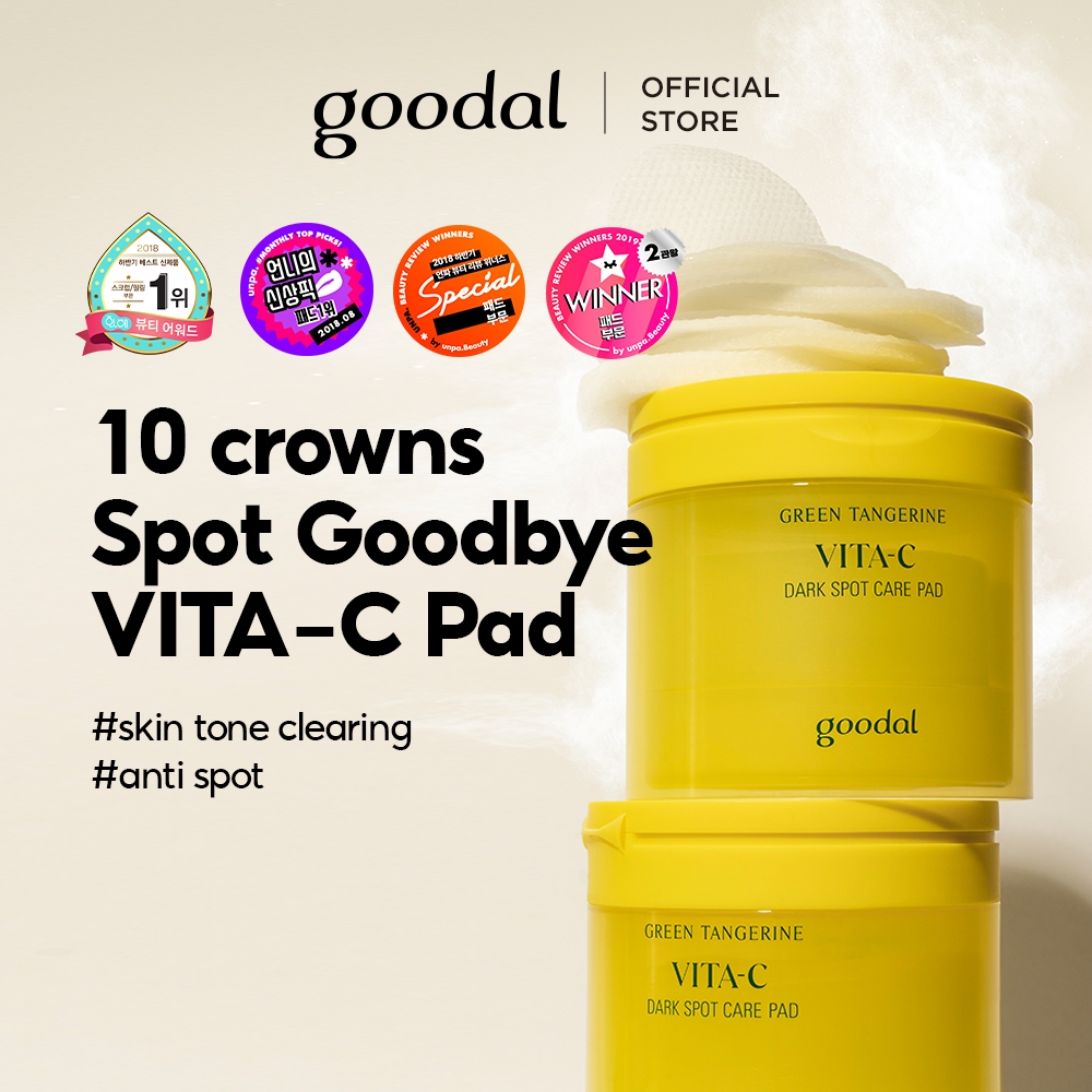 [GOODAL] Toner Pad 5 trong 1 Làm Sáng Mờ Thâm Green Tangerine Vita C Toner Pad (70ea)