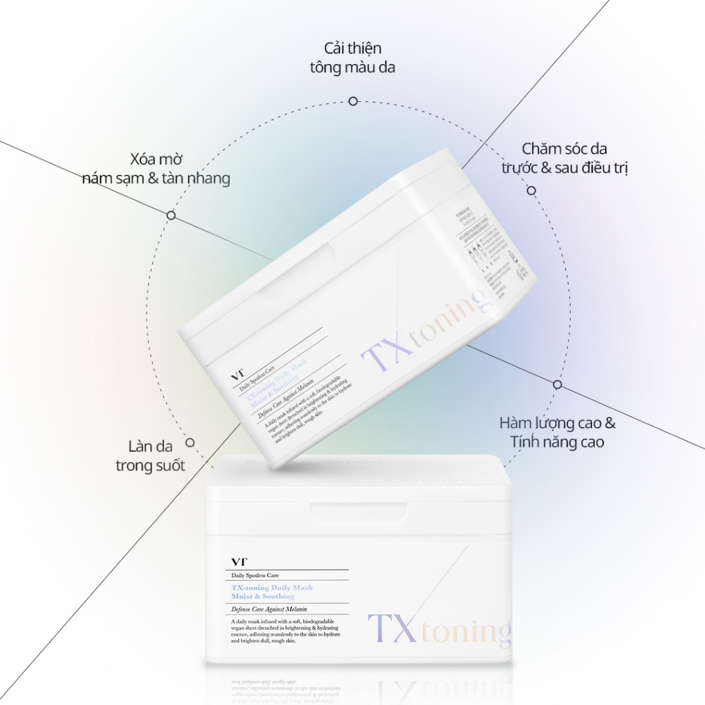 [VT] TX-Toning Daily Mask 30pcs (Mặt nạ hàng ngày) Axit Tranexamic, Chăm sóc Melanin & Tăng sắc tố, làn da rạng rỡ [Official Flagship]