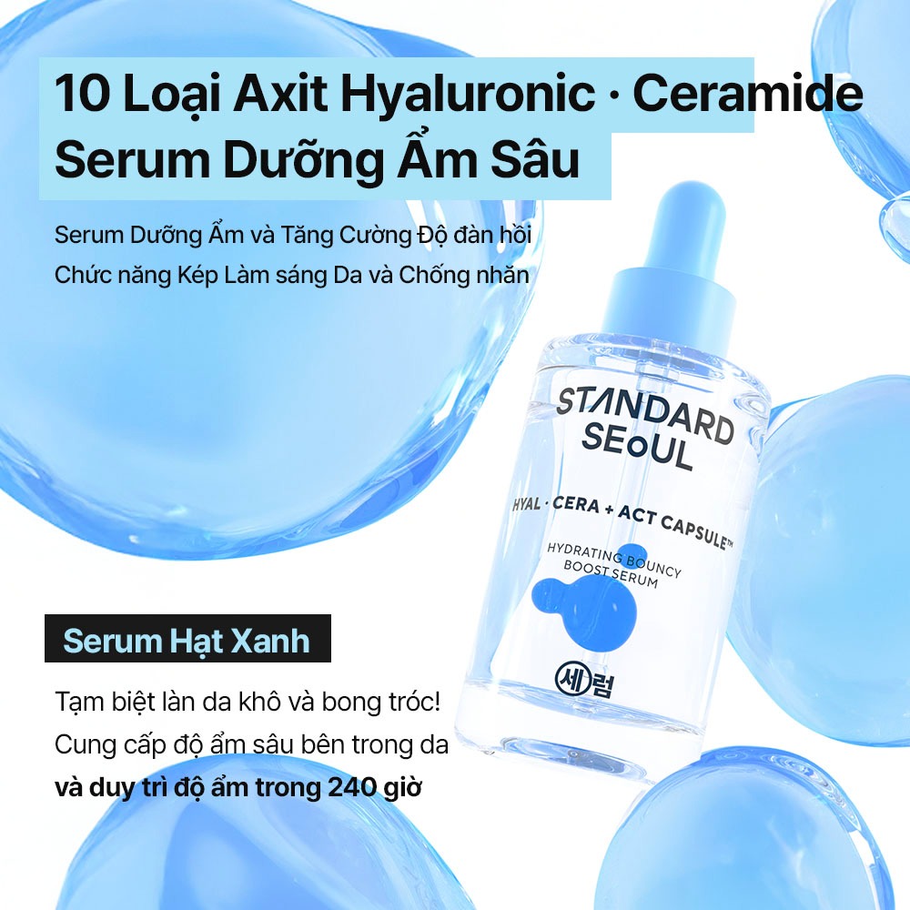 [STANDARD SEOUL] Serum dưỡng ẩm sâu, căng bóng da Hyaluronic Acid Ceramide (30ml)