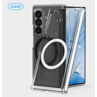 Vỏ bản lề từ tính mỏng 1,5mm Ốp điện thoại trong suốt cho vỏ galaxy z fold 7 6 5 4 / fold7 màu đen