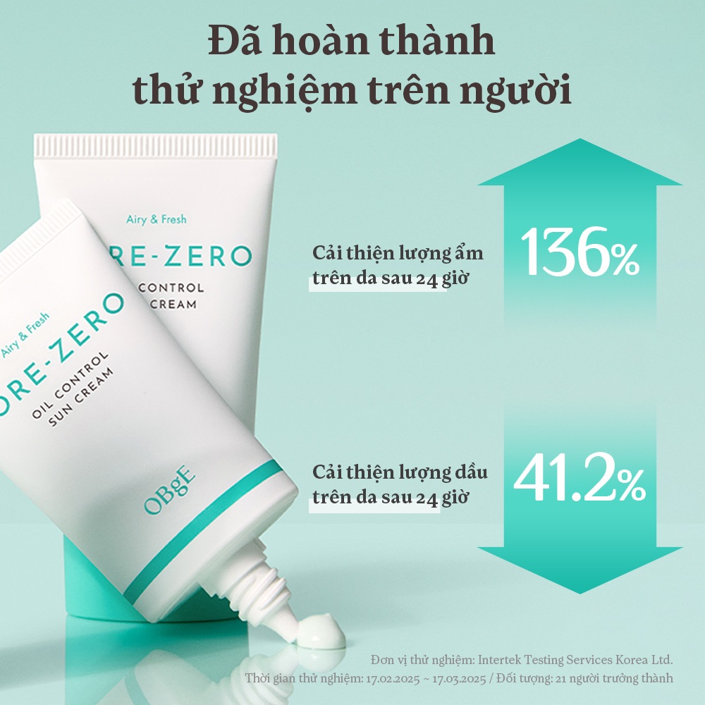 [OBgE Chính hãng] Kem chống nắng kiểm soát dầu Pore Zero 50ml | Không bóng dầu | Kem chống nắng không bã nhờn | Nhẹ và trong suốt | Hiệu quả làm se khít lỗ chân lông | Làm mát, làm dịu