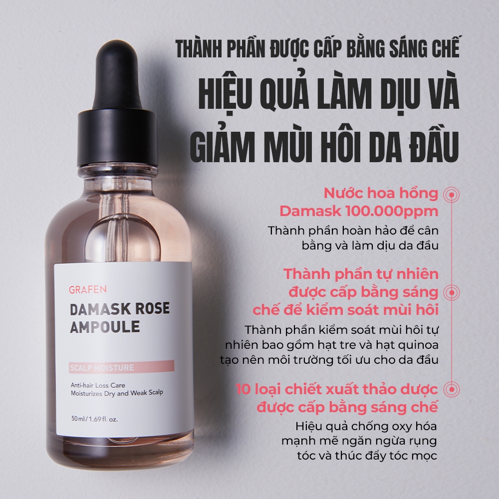 Ảnh Damask Rose Moisture Ampoule 50ml [Kiểm soát mùi & dưỡng ẩm da đầu, Nước hoa hồng Damask 100.000ppm, 10 loại chiết xuất thảo dược tự nhiên] 4